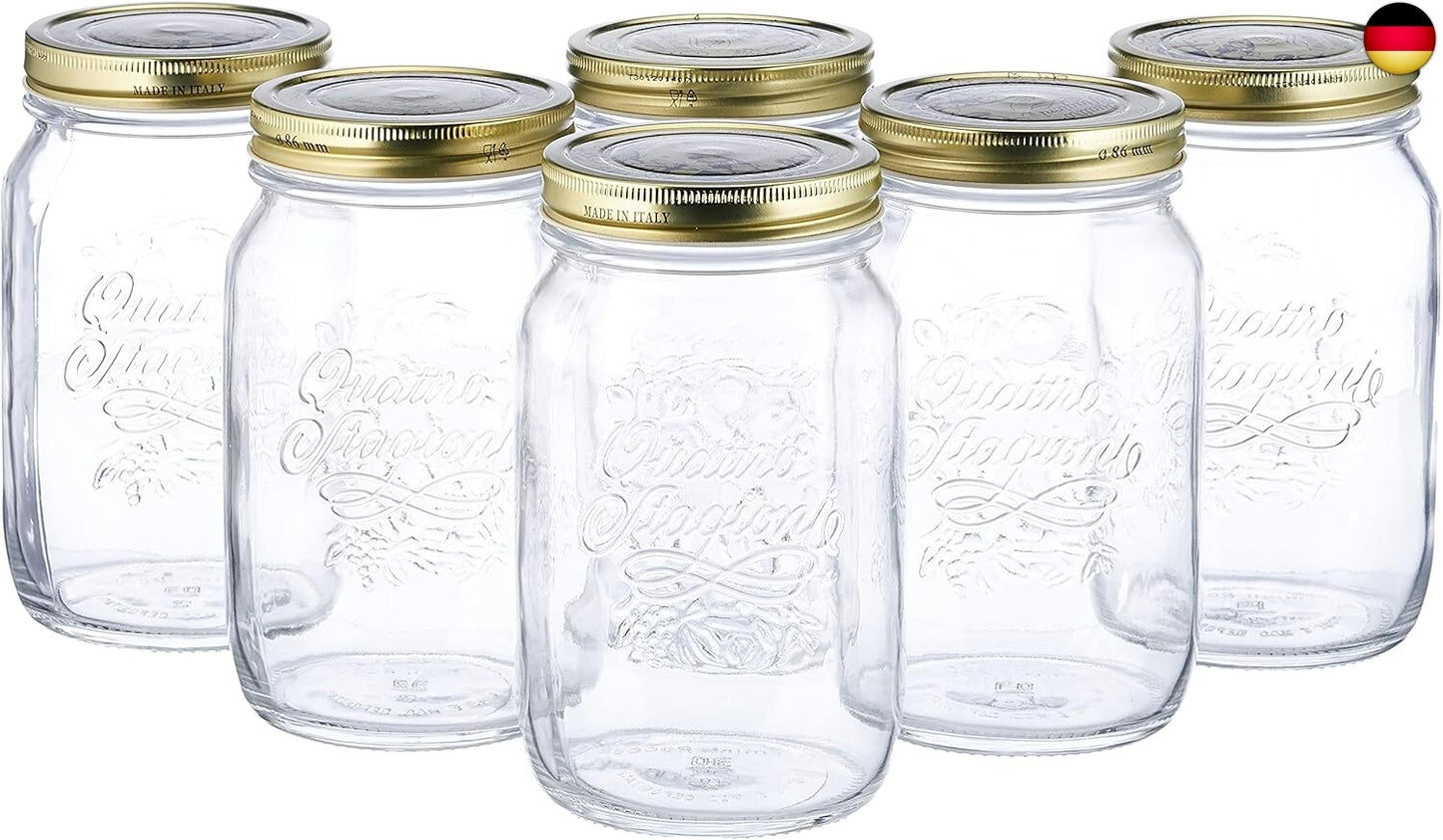 Einmachglas 1 Liter Quattro Stagioni 6Er Set | 6 X Quattro Stagioni 1000Ml Von ,